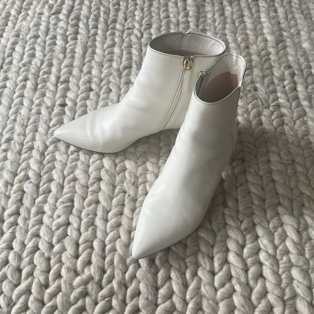 J. Crew Fiona White Leather Boots